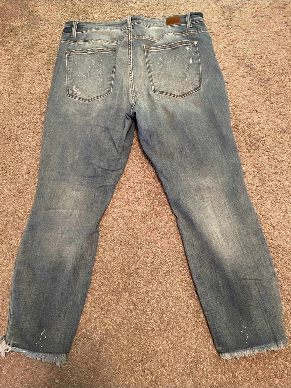 Judy Blue Light Blue Distressed Boyfriend Jeans, 14W - Picture 5 of 7